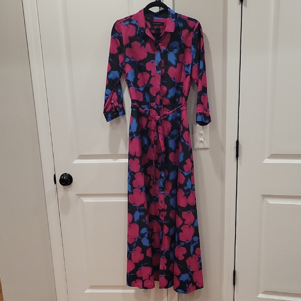 Banana Republic Vibrant Floral Long Sleeve Dress